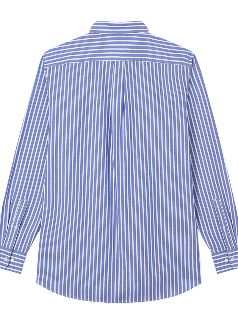 جيوردانو Men’s Cotton Slim Oxford Shirt with Embroidery